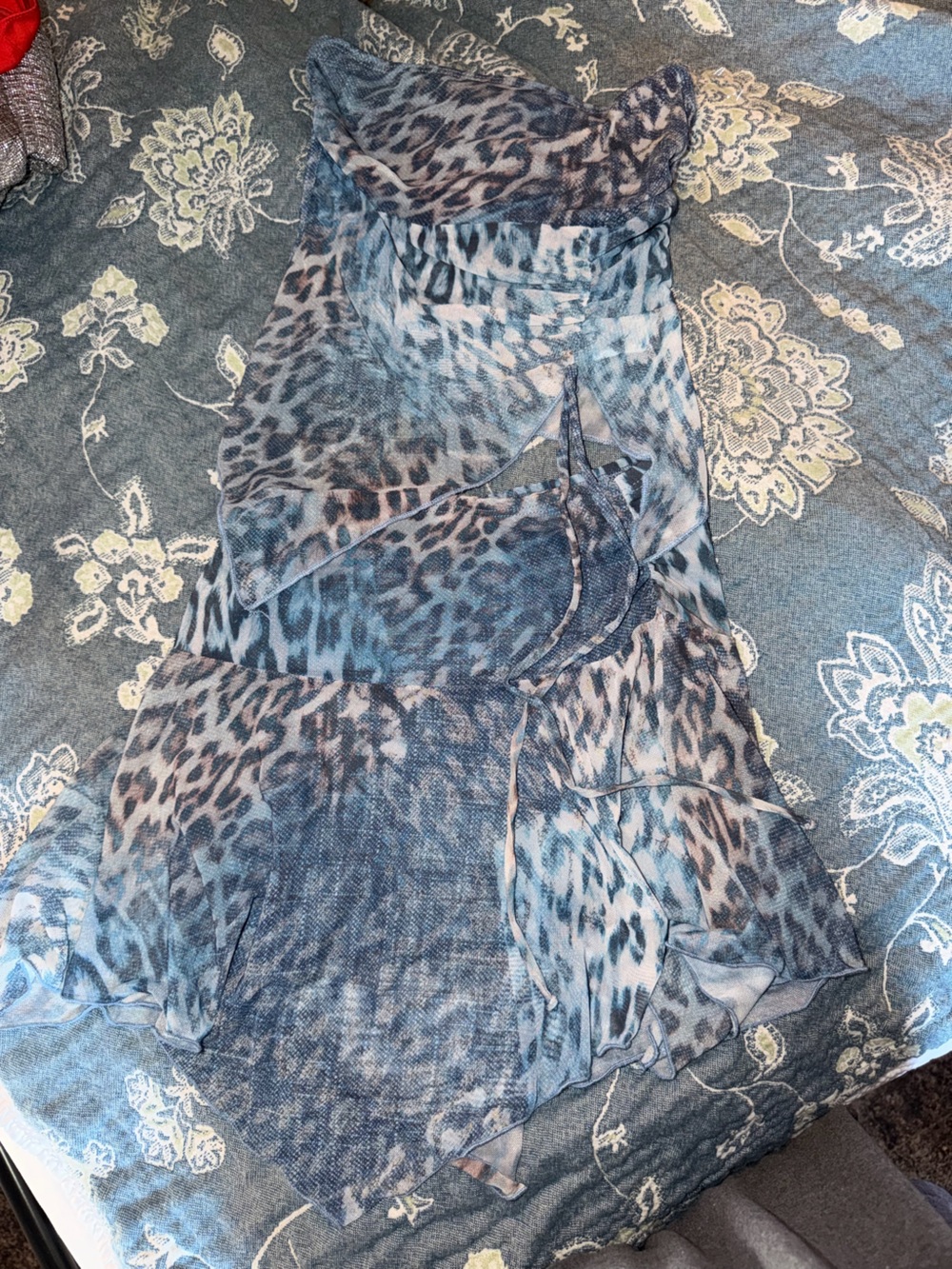 Women's Blue Leopard Print Set